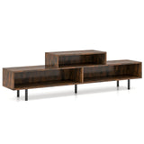3 Cubby TV Stand for TVs up to 70 Inch with Open Storage Compartments