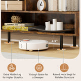 3 Cubby TV Stand for TVs up to 70 Inch with Open Storage Compartments