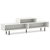 3 Cubby TV Stand for TVs up to 70 Inch with Open Storage Compartments