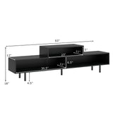 3 Cubby TV Stand for TVs up to 70 Inch with Open Storage Compartments