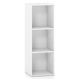 3-Cube Book Shelf Tool-Free Assembly Wooden Bookshelf Modern Bookcase Storage Organizer-White
