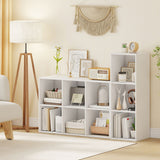 3-Cube Book Shelf Tool-Free Assembly Wooden Bookshelf Modern Bookcase Storage Organizer-White