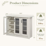 3-Door Shoe Cabinet with Removable Shelves Wooden Shoe Storage Organizer-White