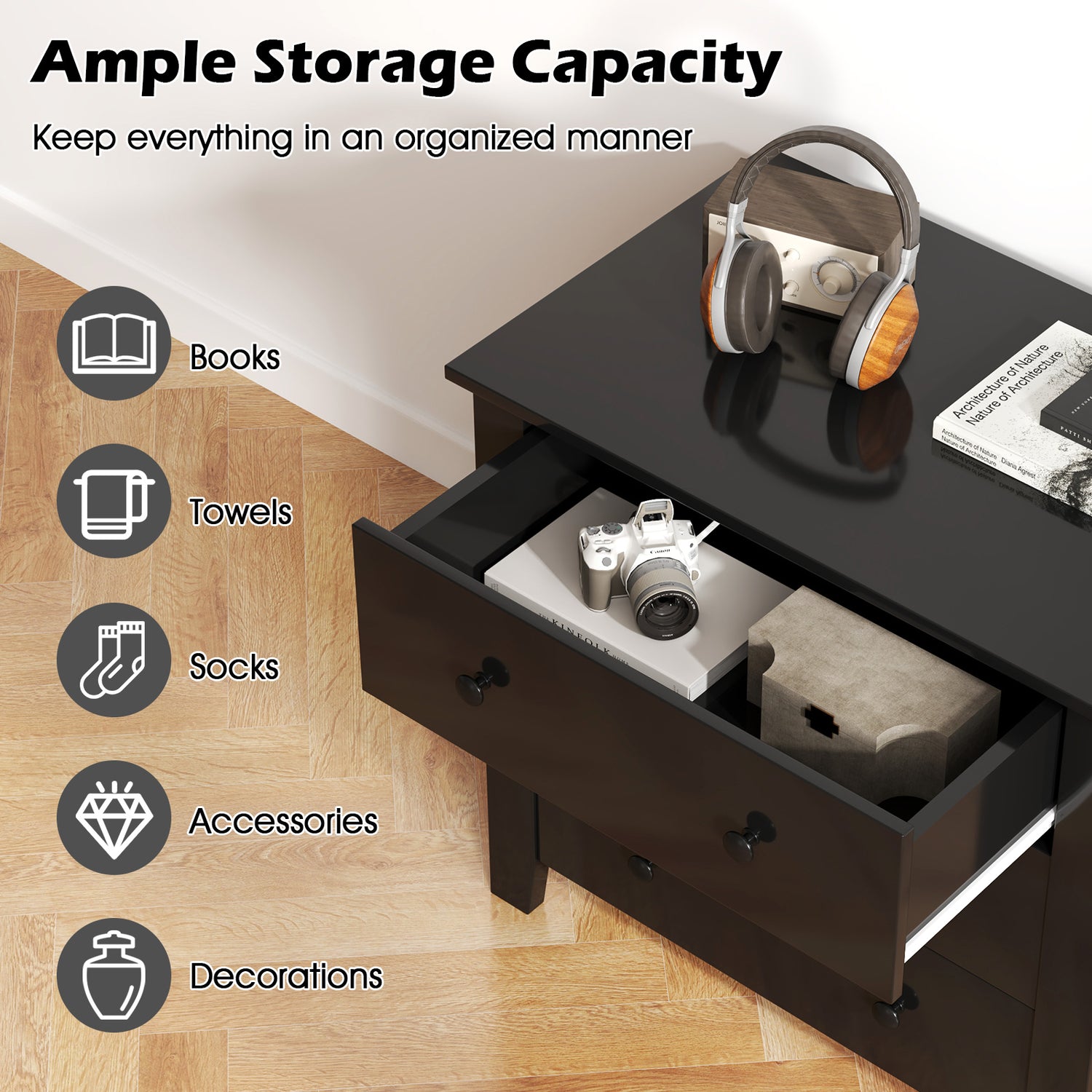 3 Drawer Dresser Chest of Drawers Bedside Table