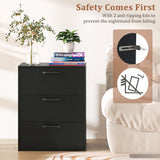 3 Drawer Nightstand with Wood Grain Finish and Storage for Living Room Bedroom Study
