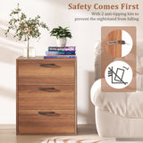 3 Drawer Nightstand with Wood Grain Finish and Storage for Living Room Bedroom Study