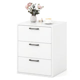 3 Drawer Nightstand with Wood Grain Finish and Storage for Living Room Bedroom Study