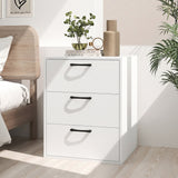 3 Drawer Nightstand with Wood Grain Finish and Storage for Living Room Bedroom Study
