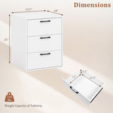 3 Drawer Nightstand with Wood Grain Finish and Storage for Living Room Bedroom Study