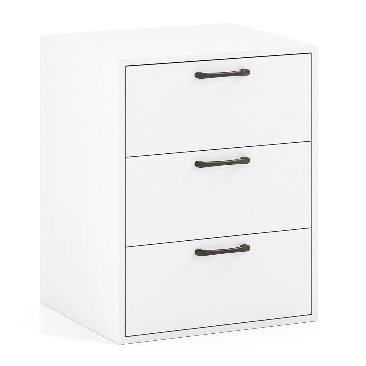 3 Drawer Nightstand with Wood Grain Finish and Storage for Living Room Bedroom Study