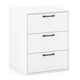 3 Drawer Nightstand with Wood Grain Finish and Storage for Living Room Bedroom Study