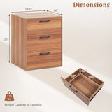 3 Drawer Nightstand with Wood Grain Finish and Storage for Living Room Bedroom Study