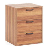 3 Drawer Nightstand with Wood Grain Finish and Storage for Living Room Bedroom Study