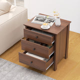 3-Drawer Wooden Nightstand Modern Bedside Table