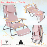 3-IN-1 Foldable Beach Chair with Footrest and Adjustable Backrest