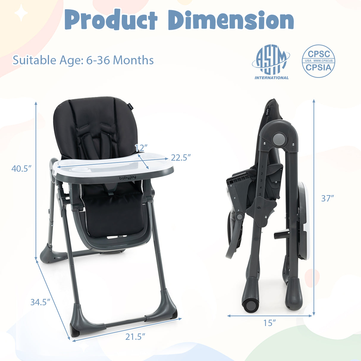 3-In-1 Convertible Baby High Chair for Toddlers