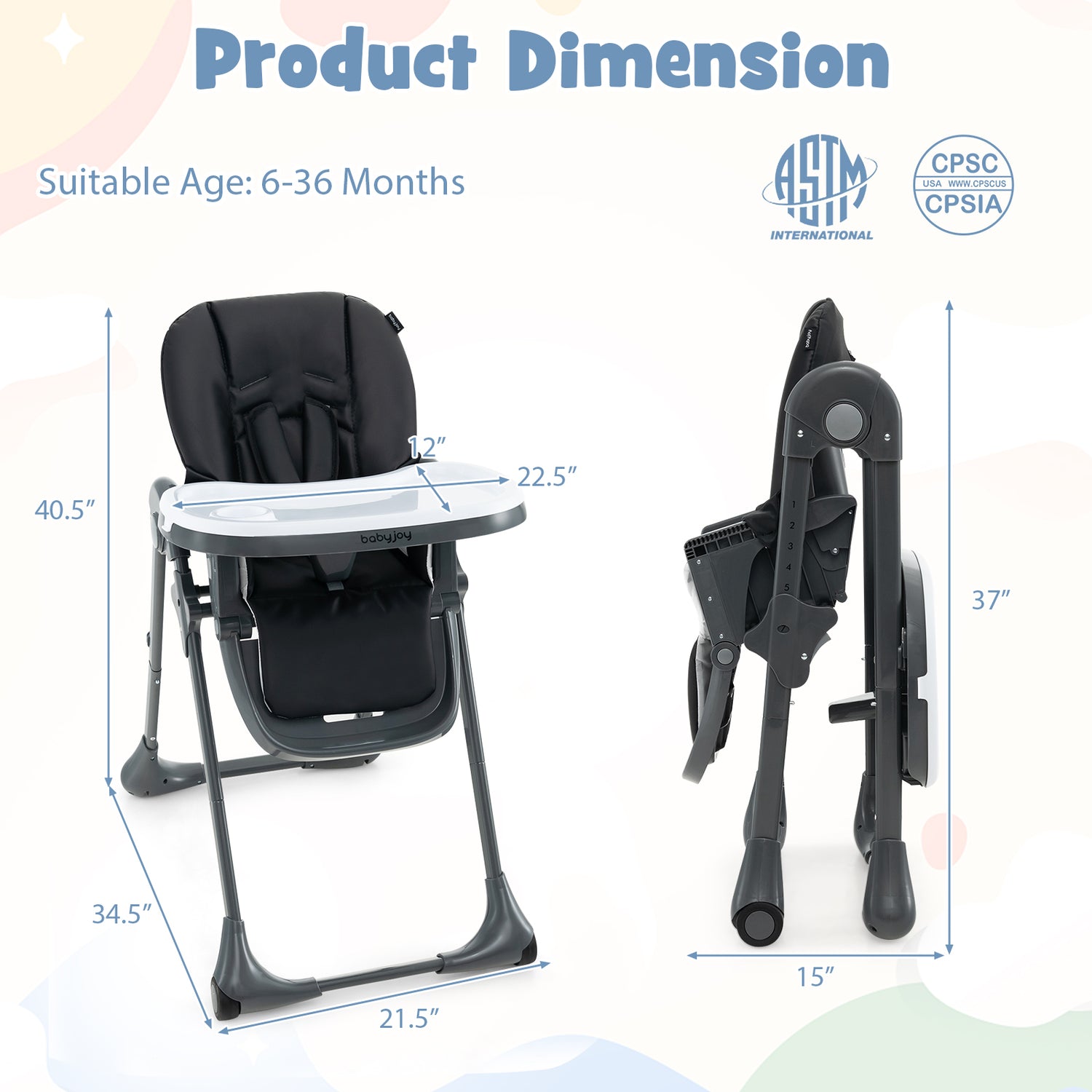 3-In-1 Convertible Baby High Chair for Toddlers