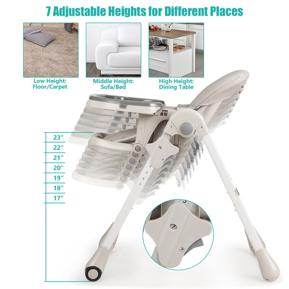 3-In-1 Convertible Baby High Chair for Toddlers