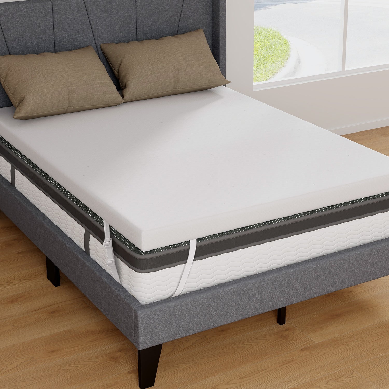 3 Inch Gel-Infused Memory Foam Mattress Topper with Removable Cover