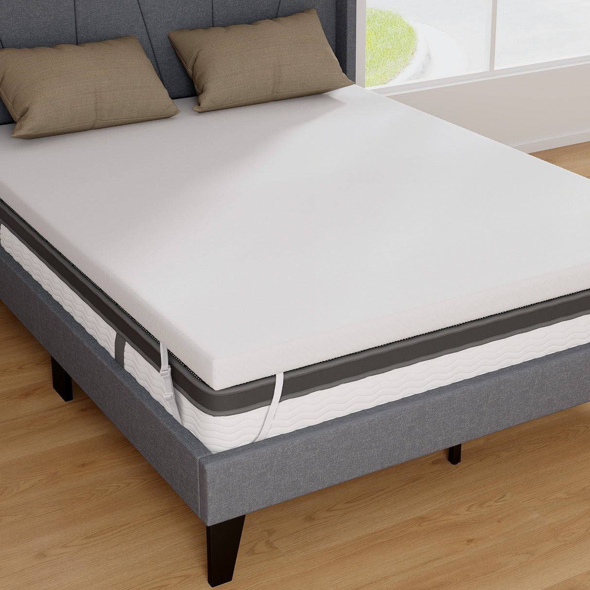 3 Inch Gel-Infused Memory Foam Mattress Topper with Removable Cover