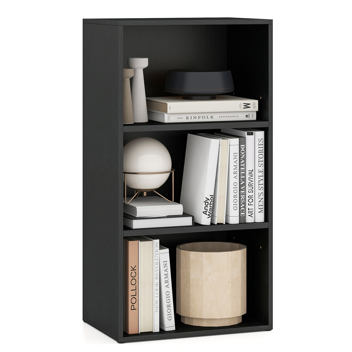 3 Open Shelf Bookcase Modern Storage Display Cabinet