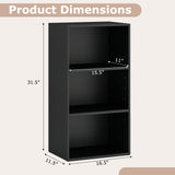 3 Open Shelf Bookcase Modern Storage Display Cabinet