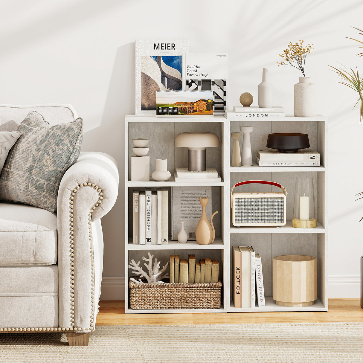 3 Open Shelf Bookcase Modern Storage Display Cabinet