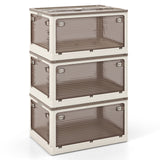 3-Pack Stackable Storage Bins with Lids with 5 Opening Ways