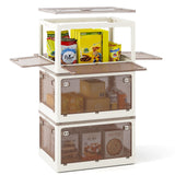 3-Pack Stackable Storage Bins with Lids with 5 Opening Ways