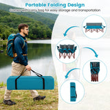 3 Person Folding Camping Chair with 2 Cup Holders Cotton Padding & Storage Bag