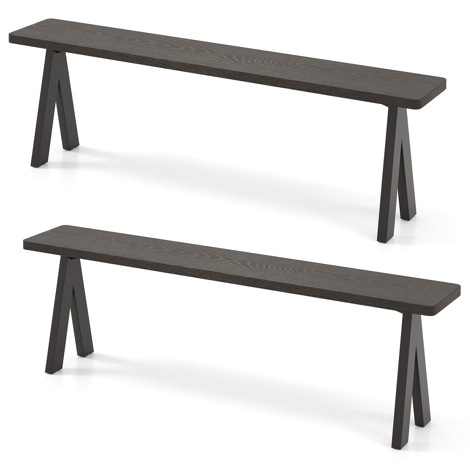 3-Person Outdoor Bench Set of 2 with 800 LBS Bearing Capacity