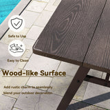 3-Person Outdoor Bench Set of 2 with 800 LBS Bearing Capacity