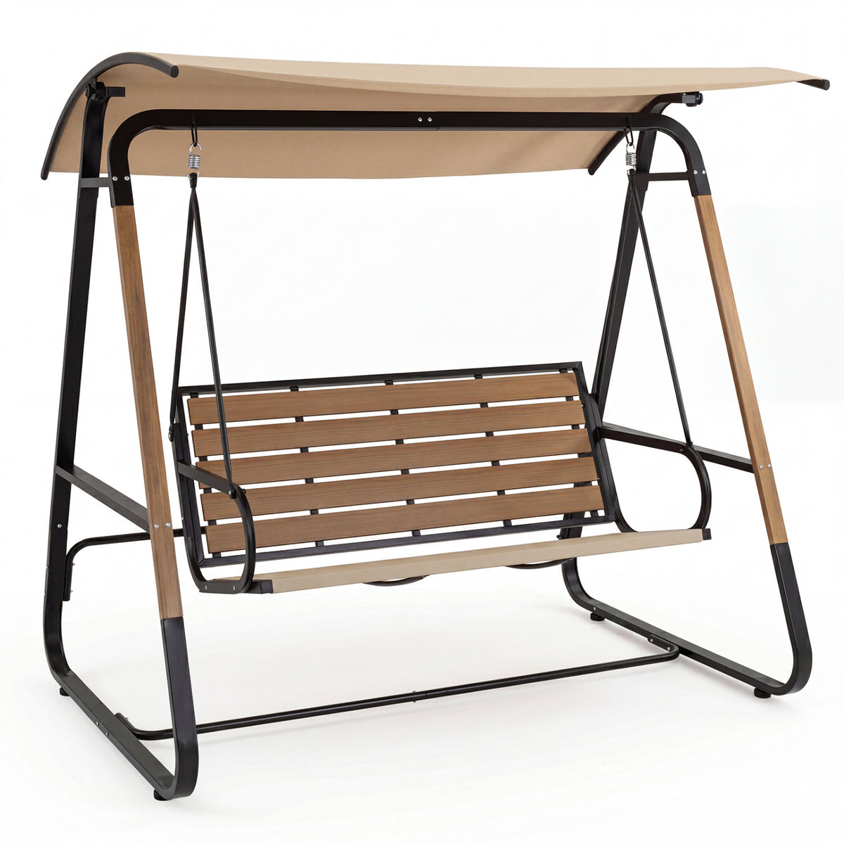 3-Person Porch Swing  Outdoor Swing with Adjustable Canopy