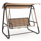 3-Person Porch Swing  Outdoor Swing with Adjustable Canopy