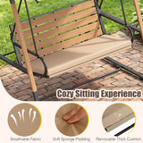 3-Person Porch Swing  Outdoor Swing with Adjustable Canopy