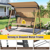 3-Person Porch Swing  Outdoor Swing with Adjustable Canopy