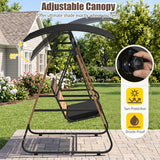 3-Person Porch Swing  Outdoor Swing with Adjustable Canopy