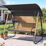 3-Person Porch Swing  Outdoor Swing with Adjustable Canopy