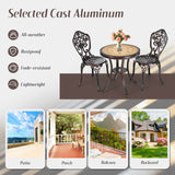 3-Piece All-Weather Cast Aluminum Patio Bistro Set-Copper