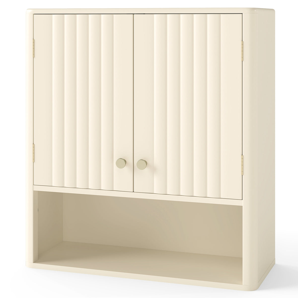 3-Piece Bathroom Cabinet Set with Fluted Doors  Over Toilet  Corner & Wall Cabinet