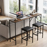 3-Piece Convertible L-Shaped Kitchen Table Chair Set with 2 AC Outlets  USB Port and Type-C Port