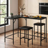 3-Piece Convertible L-Shaped Kitchen Table Chair Set with 2 AC Outlets  USB Port and Type-C Port