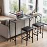 3-Piece Convertible L-Shaped Kitchen Table Chair Set with 2 AC Outlets  USB Port and Type-C Port