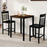 3-Piece Counter-Height Dining Table Set for 2 with Rubber Wood Frame and Footrest