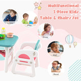 Kids Table and Chair Set with Building Blocks