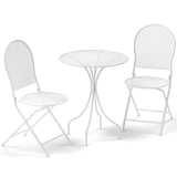 3 Pieces Patio Bistro Set Outdoor Conversation Furniture Table and Folding Chair