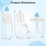 3 Pieces Patio Bistro Set Outdoor Conversation Furniture Table and Folding Chair