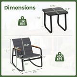 3 Piece Outdoor Rocking Bistro Set Porch Rocker Chairs