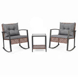 3-Piece Outdoor Rocking Chair Set