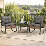 3-Piece Outdoor Rocking Chair Set
